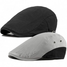 Newsboy Caps 2 Pack Men's Cotton Flat Cap Ivy Gatsby Newsboy Hat - A - CQ1833TTESY $17.33