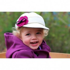 Newsboy Caps Lil' Petal Pusher Cap - Decorative Wool Hat with Earflap - Charcoal/Pink - C112O8Q5946 $29.25