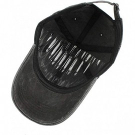 Baseball Caps Women's Embroidered Adjustable Denim Baseball Cap - Black - CD18HZU5NY4 $17.64