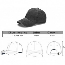 Baseball Caps Women's Embroidered Adjustable Denim Baseball Cap - Black - CD18HZU5NY4 $17.64