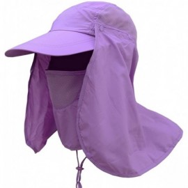 Sun Hats UPF 50+ Sun Hat with Neck Flap Removable Multifunction Outdoor Sport Summer Cap - Lilac - CX184QQRSXH $12.67