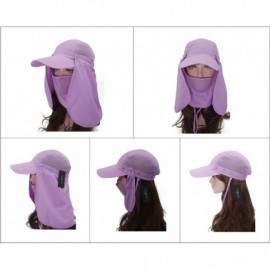 Sun Hats UPF 50+ Sun Hat with Neck Flap Removable Multifunction Outdoor Sport Summer Cap - Lilac - CX184QQRSXH $12.67