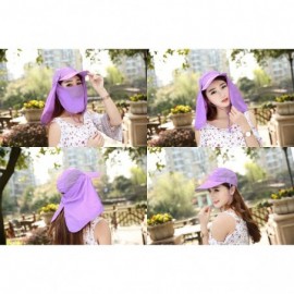 Sun Hats UPF 50+ Sun Hat with Neck Flap Removable Multifunction Outdoor Sport Summer Cap - Lilac - CX184QQRSXH $12.67