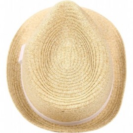 Fedoras Women's Stretch Fit Paper Straw Fedora Hat - White - CW18I5WAZX5 $17.01