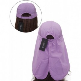 Sun Hats UPF 50+ Sun Hat with Neck Flap Removable Multifunction Outdoor Sport Summer Cap - Lilac - CX184QQRSXH $12.67