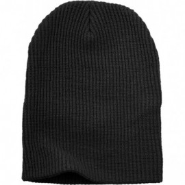 Skullies & Beanies 12 BLK Solid Slouchy Beanie Skull Cap Hat - CJ11OC0D1HF $8.33