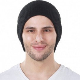 Skullies & Beanies 12 BLK Solid Slouchy Beanie Skull Cap Hat - CJ11OC0D1HF $8.33