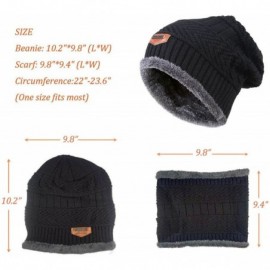 Bucket Hats Womens Slouchy Beanie Winter Hat Knit Warm Snow Ski Skull Outdoor Cap - Beanie and Scarf (Burgundy) - CM12NZVYZFB...