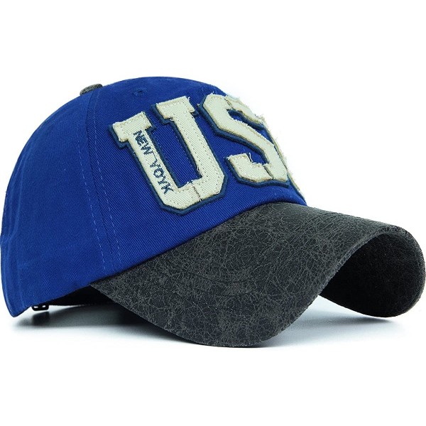 Baseball Caps Unisex Vintage Trendy Baseball Cap Trucker Hat Hip Hop American USA Star FLAG - Blue - C11227FYDFF $14.78