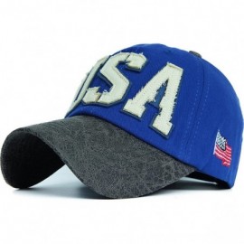 Baseball Caps Unisex Vintage Trendy Baseball Cap Trucker Hat Hip Hop American USA Star FLAG - Blue - C11227FYDFF $14.78