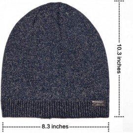 Skullies & Beanies Unique Silver Threads Knit Hats Angora Slouchy Beanie for Women Winter Skull Caps Big Head - Blue/Silver -...