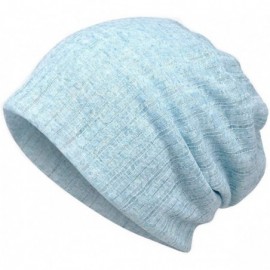 Skullies & Beanies Cotton Fashion Beanies Chemo Caps Cancer Headwear Skull Cap Knitted hat Scarf for Women - E-blue - C318S6A...