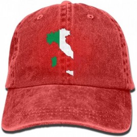 Baseball Caps Italia Italy Italian Map Mens&Womens Vintage Style Classic Outdoor Cap Baseball Cap - Red - CD185L0X427 $17.96