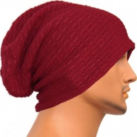 Skullies & Beanies Unisex Adult Winter Warm Slouch Beanie Long Baggy Skull Cap Stretchy Knit Hat Oversized - Red - CZ1291F44Q...