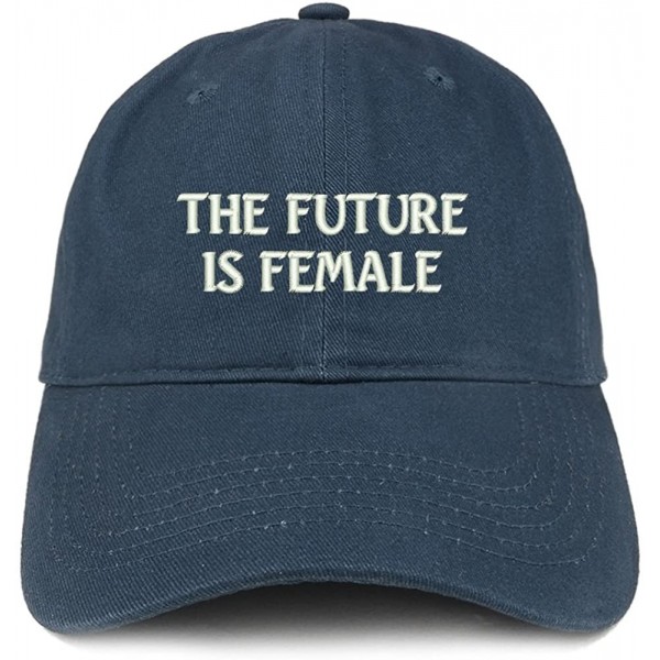 Baseball Caps The Future is Female Embroidered Low Profile Adjustable Cap Dad Hat - Navy - CU12O89Z45O $14.44