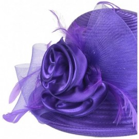 Bucket Hats Women Kentucky Derby Church Dress Cloche Hat Fascinator Floral Tea Party Wedding Bucket Hat S052 - S608-purple - ...