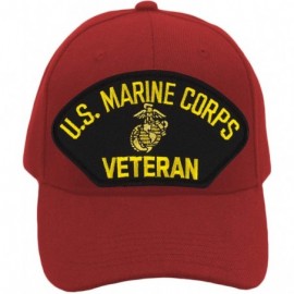 Baseball Caps US Marine Corps Veteran Hat/Ballcap Adjustable One Size Fits Most - Red - CZ18IHLIZQ6 $26.59