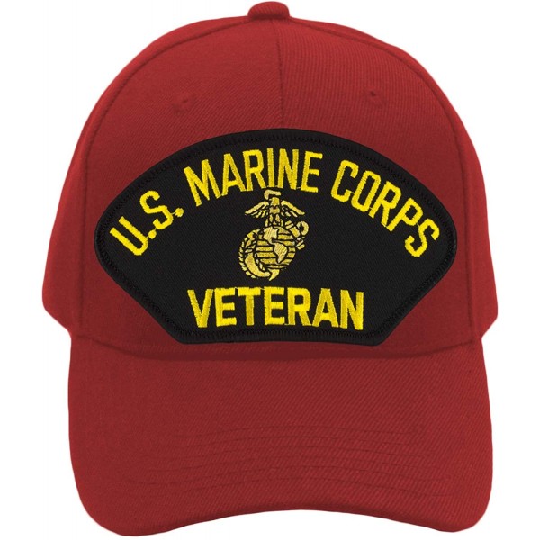 Baseball Caps US Marine Corps Veteran Hat/Ballcap Adjustable One Size Fits Most - Red - CZ18IHLIZQ6 $26.59