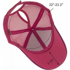 Baseball Caps Women's Ponytail Baseball Cap Messy High Bun Adjustable Plain Trucker Dad Hat - Glitter-rose Red - C218NM4ON26 ...