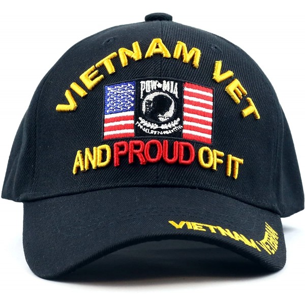 Baseball Caps 1100VIETVETBK Official Licensed Vietnam Vet Proud Logo Cap Black - CB12665Z1W1 $12.12