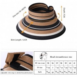 Sun Hats Womens Packable Ponytail Straw Fedora Sun Cloche Hat Summer Beach Panama 56-59cm - Gray_99055 - CM18E45S4ZA $18.04