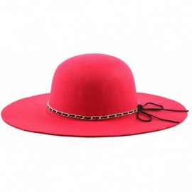 Bucket Hats Women`s Floppy Wide Brim Hat with Chain Decoration - Red - CE126SZSN65 $37.82