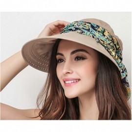 Sun Hats Women Sunhat Wide Brim Visor Hats Removable Neck Flap Cover Caps UPF 50+ - Khaki - C018DMRE0YI $29.86