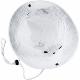 Sun Hats 100% Cotton Stone-Washed Safari Booney Sun Hats - White - CF17Y7HAT22 $13.31