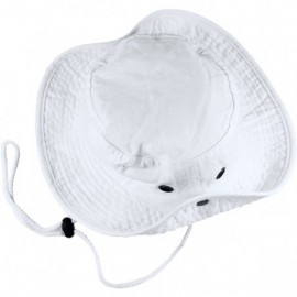 Sun Hats 100% Cotton Stone-Washed Safari Booney Sun Hats - White - CF17Y7HAT22 $13.31