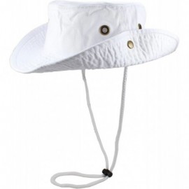 Sun Hats 100% Cotton Stone-Washed Safari Booney Sun Hats - White - CF17Y7HAT22 $13.31