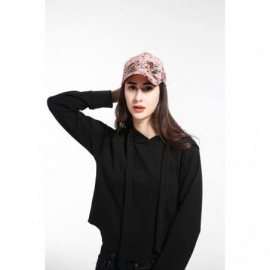 Baseball Caps Floral Print Baseball Cap Adjustable 100% Cotton Canvas Dad Hat Hats for Women - Floral-pink - CP182QGKG72 $14.06