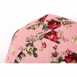 Baseball Caps Floral Print Baseball Cap Adjustable 100% Cotton Canvas Dad Hat Hats for Women - Floral-pink - CP182QGKG72 $14.06