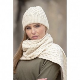 Skullies & Beanies Women's Cable Knit Heart Pattern Hat (100% Super Soft Merino Wool) - Natural - CG18Q277DC4 $30.32