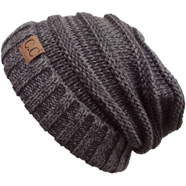 Skullies & Beanies Trendy Warm Oversized Chunky Soft Oversized Cable Knit Slouchy Beanie - Grey - CS127K3M3FV $17.34