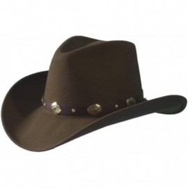 Cowboy Hats Vintage Womem Men Western with Wide Brim Punk Belt Cowgirl Jazz Cap with Leather Toca Sombrero Cap 23 - Blue - CG...
