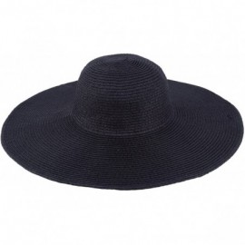 Sun Hats Unisex Summer Panama Straw Fedora Hat Short Brim Beach Sun Cap Classic - 03 Black - C017YQQY9YR $16.62