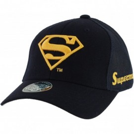 Baseball Caps Superhero Snapback Baseball Cap Hip-hop Flat Bill Hat - Superman Mesh Navy - CU180Q075MO $13.30