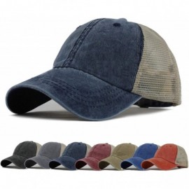 Baseball Caps Men Women Washed Distressed Twill Cotton Baseball Cap Vintage Adjustable Dad Hat - Navy - CY18UZY49D3 $9.53