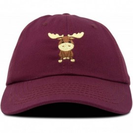 Baseball Caps Cute Moose Hat Baseball Cap - Maroon - CO18LZ7Z5DW $10.90