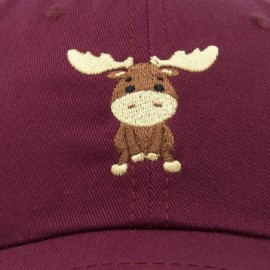 Baseball Caps Cute Moose Hat Baseball Cap - Maroon - CO18LZ7Z5DW $10.90