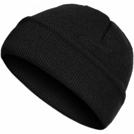 Skullies & Beanies Women's Casual Winter Acrylic Knit Beanie for Men and Women - Black - CG193Q9CTGZ $9.77