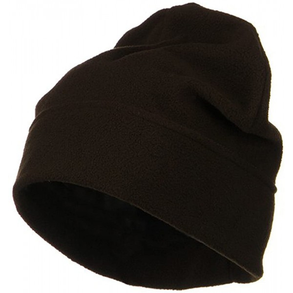 Skullies & Beanies Big Size Fleece Beanie - Brown - CA113RDCY0N $23.61