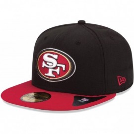 Baseball Caps Men's 49ers Fitted Hat Cap Two Tone Black red - CB18C9RCT46 $40.70