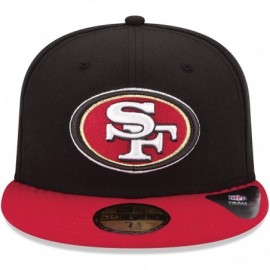 Baseball Caps Men's 49ers Fitted Hat Cap Two Tone Black red - CB18C9RCT46 $40.70