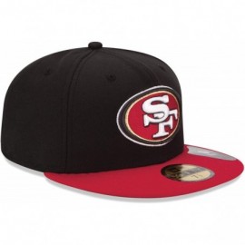 Baseball Caps Men's 49ers Fitted Hat Cap Two Tone Black red - CB18C9RCT46 $40.70