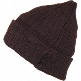 Skullies & Beanies Thinsulate 3M 40g Thermal Winter Beanie Hat for Men - Stretch Fit Skull Cap - Dark Brown - CK12MZGJHR4 $7.80