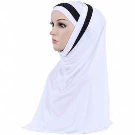 Skullies & Beanies Fashion Hijab Double Loop Slip On Scarf Pull Over Crepe Convenient Shawl Headscarf Chemo Cap Gift - White ...