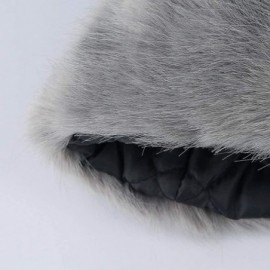 Skullies & Beanies Womens Warm Angora Beanie Skull Cap Elegant Solid Color Faux Fur Winter Fleece Beret Beanie Cap - Grey - C...