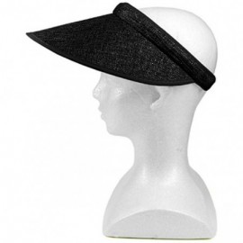 Visors Women Wide Brim Visor Hat UV Sunblock Sun Protection Beach Sports Tennis Golf Hats - Black - CJ12MX27O4W $12.87