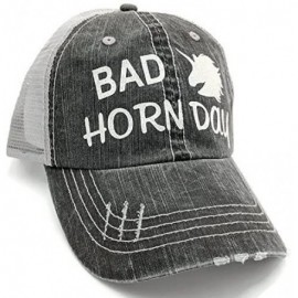 Baseball Caps Women's Bad Horn Day Unicorn Bling Baseball Cap (Grey/White) - CC1827L2M53 $23.67